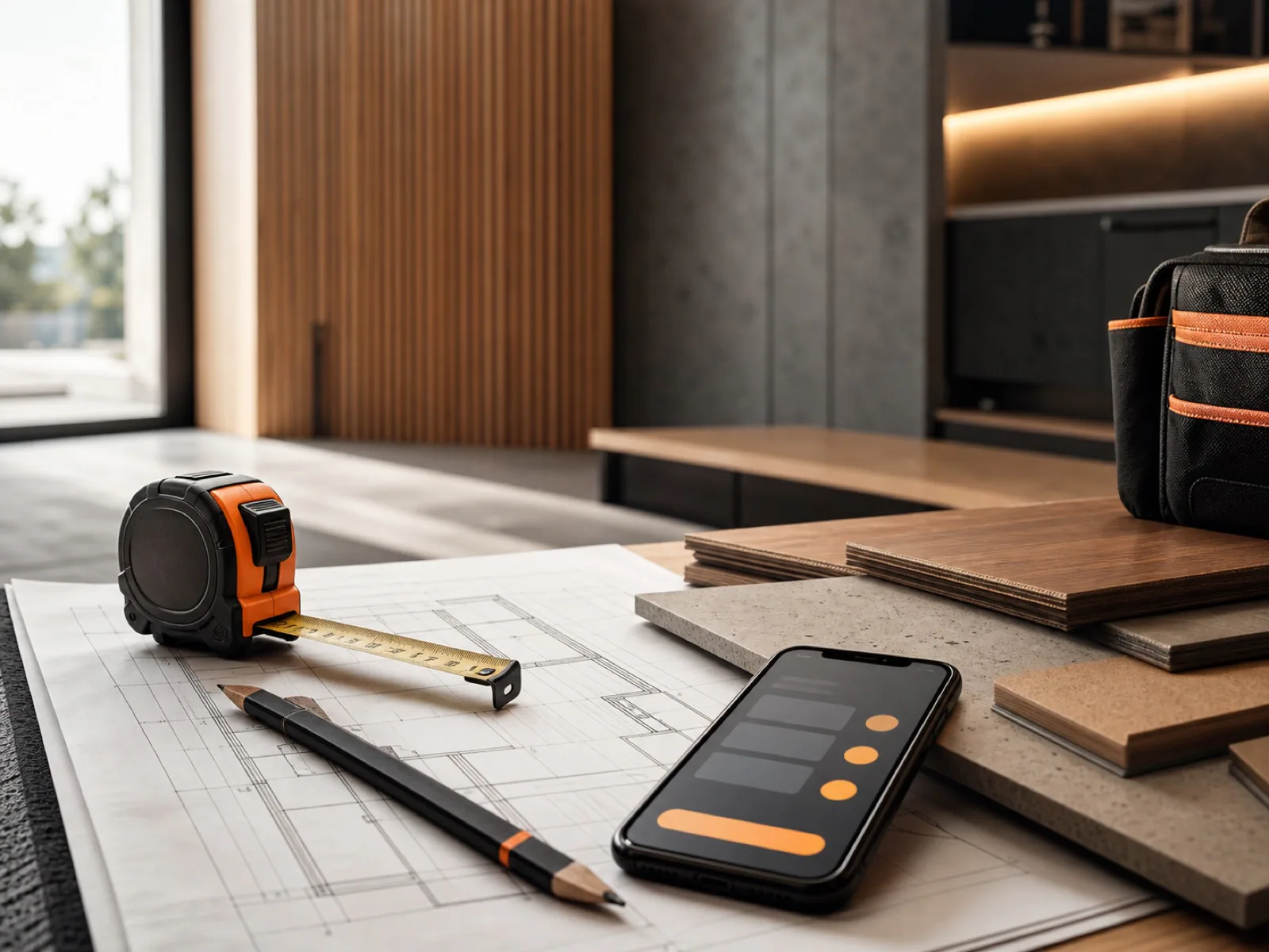 Contractor website concept with project and quote information