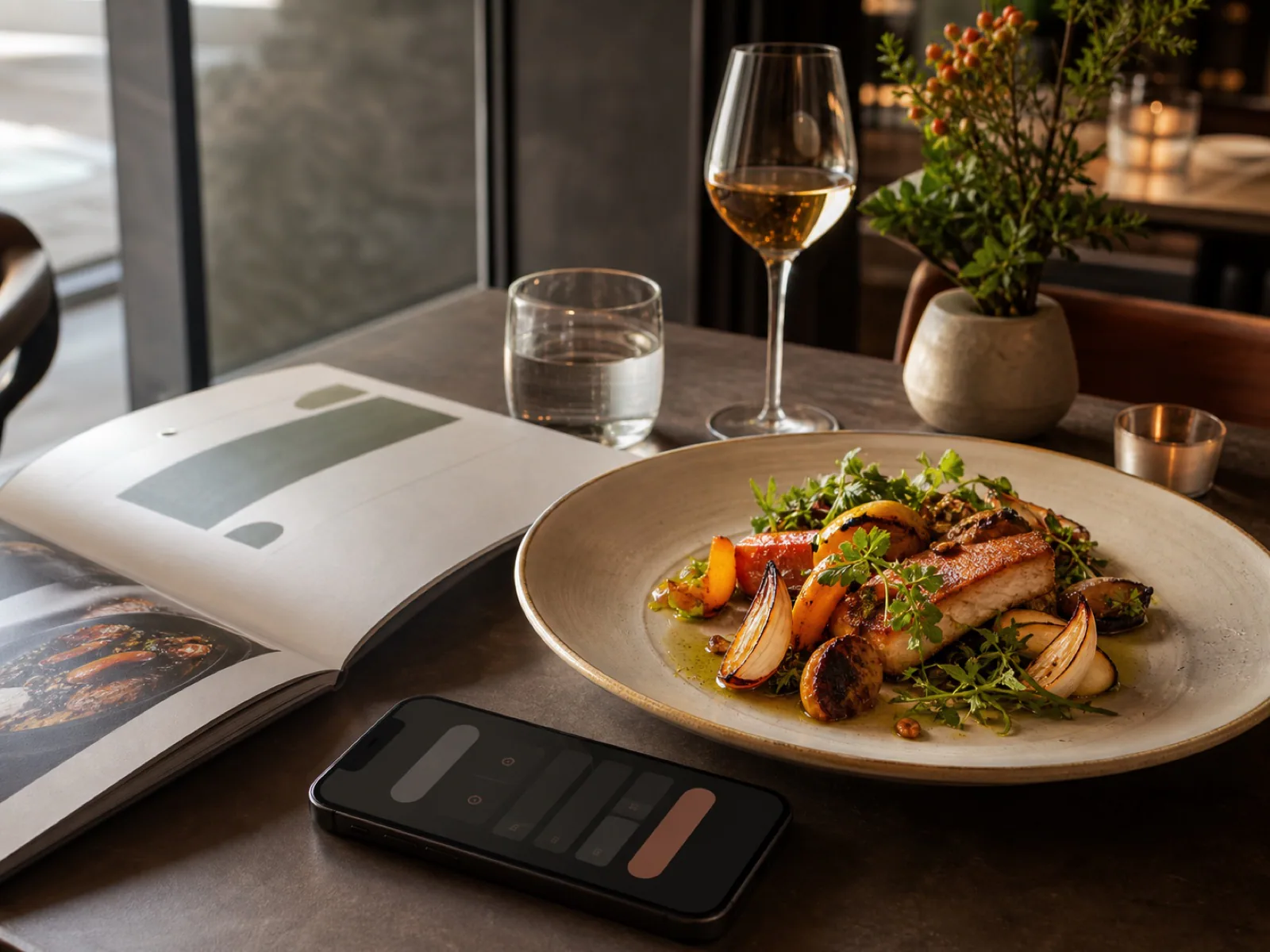Restaurant website concept with menu and ordering information