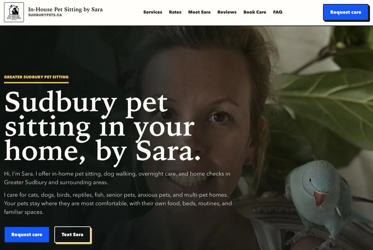 Real Sudbury Pets small-business website project shown as practical scope evidence