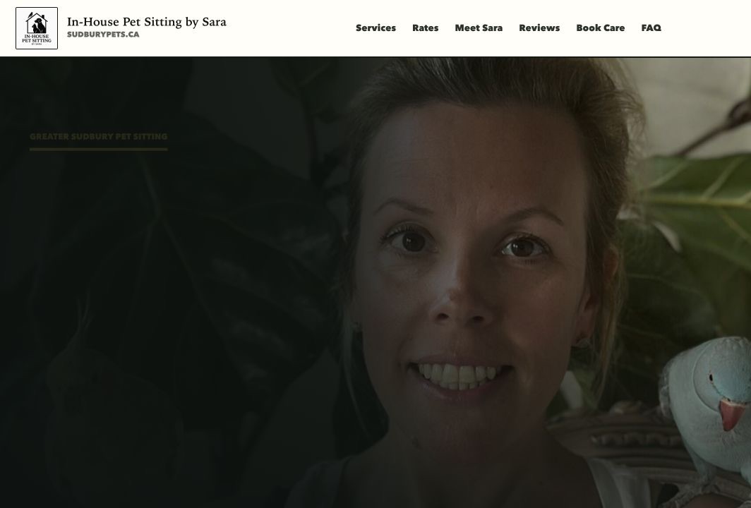 Homepage of the Sudbury Pets website