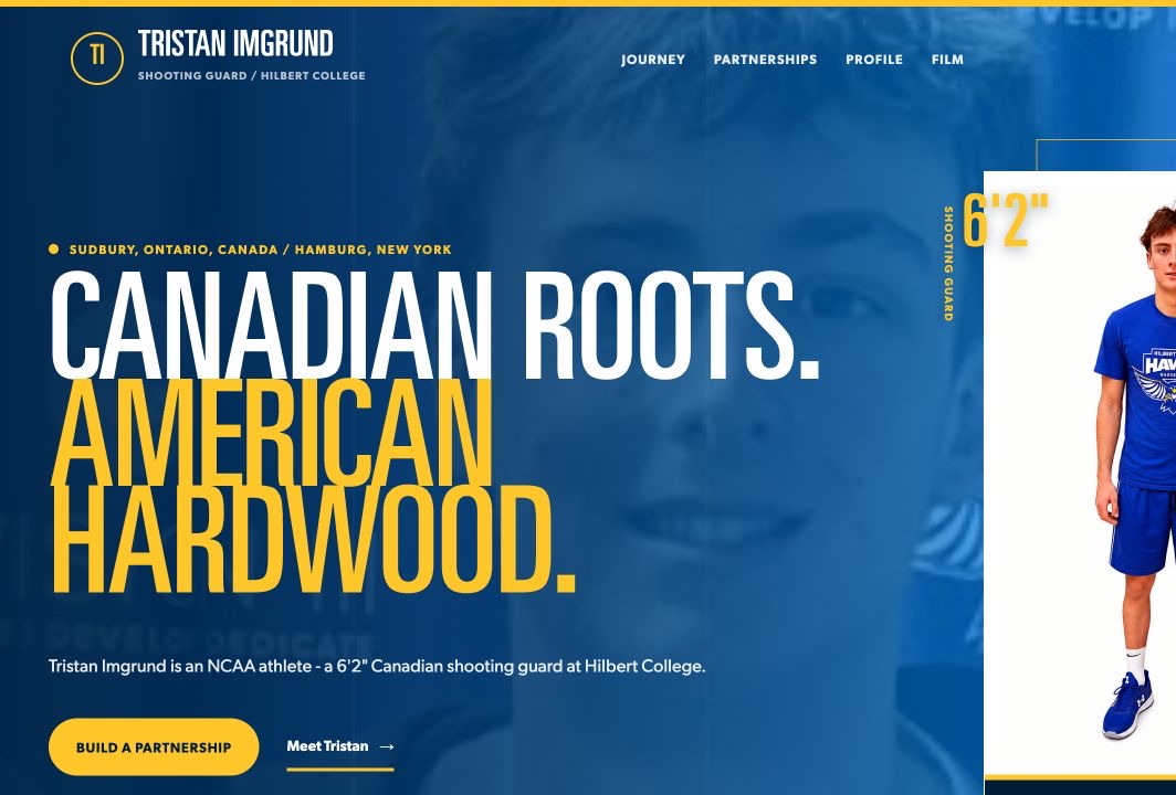 Homepage of Tristan Imgrund's athlete website